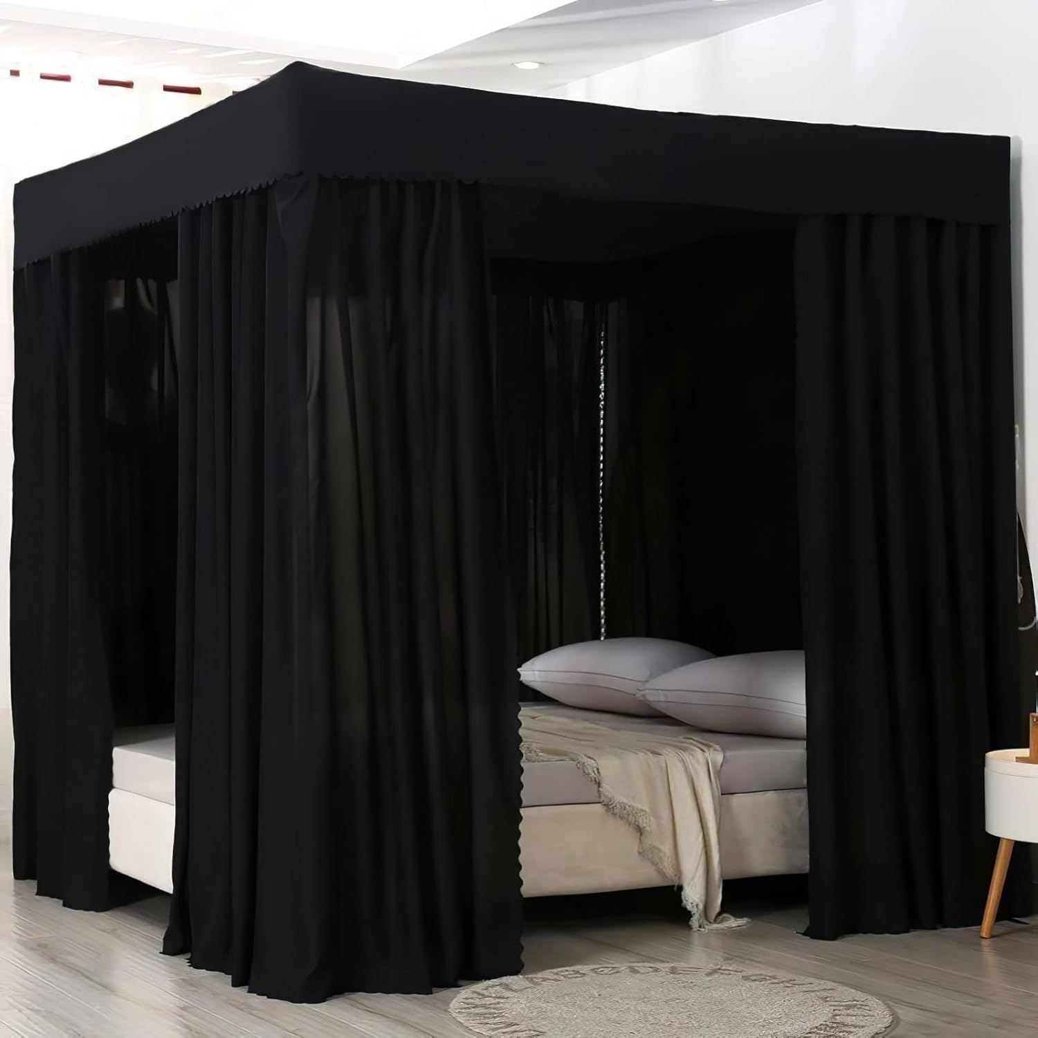 DIMEGON Four Corners Post Bed Canopy, Lightproof Bed