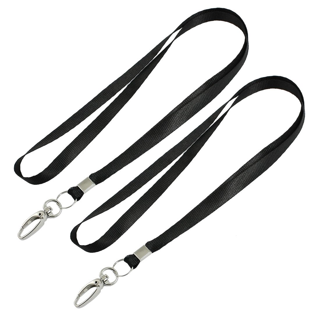 Uxcell Unisex Black Sourcing Map 2 Pcs Nylon String Cord Keys Holding Lanyard 16.5" Length
