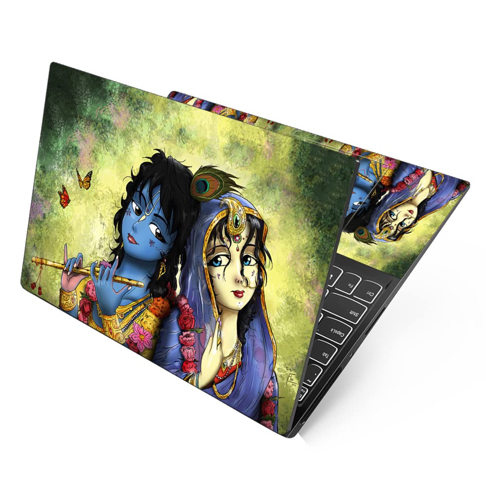 Dzazner Premium Vinyl HD Printed Full Panel Laptop Skin/Sticker/Stretchable Vinyl/Cover Laptops Upto 15.6 inch No Residue, Bubble Free - Cute Radha Krishna (B09KVG1TKY) Amazon Price History, Amazon Price Tracker