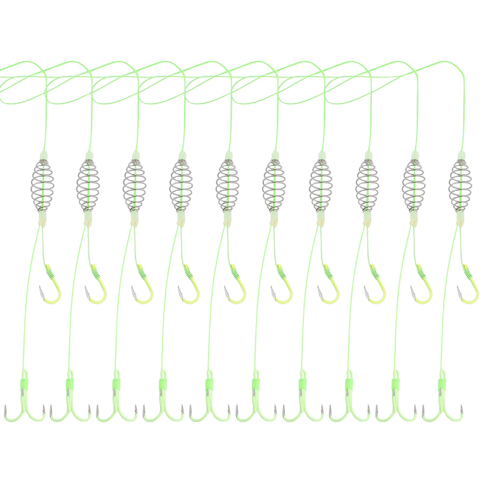 Briny River 10Pcs 10# Fishing Spring Feeder Hooks Bait Trap for Silver and Bighead Carp