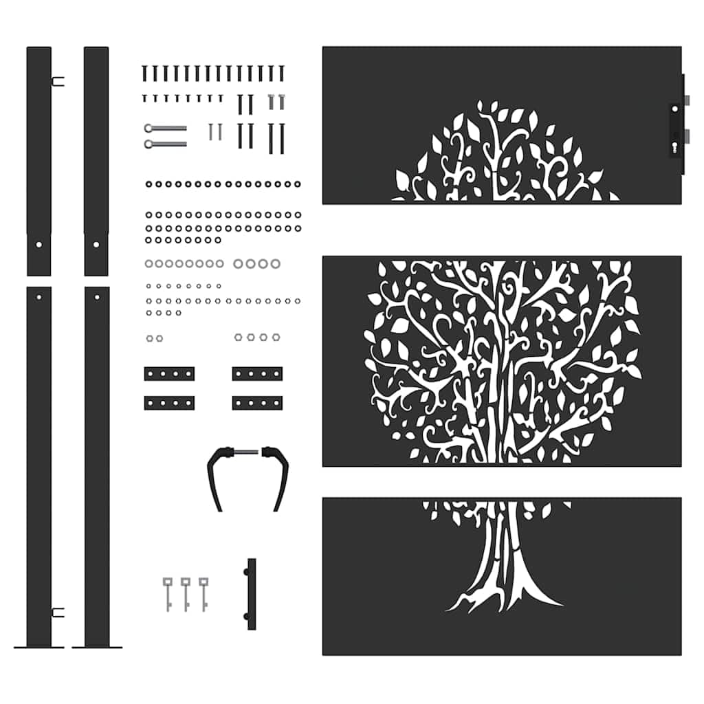 vidaXL Brama ogrodowa 110 x 155 cm Stal Malowana Proszkowo Zamykane