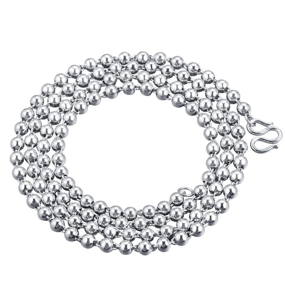 Accesorios Collar Cadenas Collares De Cadena De Plata Esterlina para Mujer Colgantes Cadena De Bolas Única De 3,0 Mm De Ancho, 80 Cm