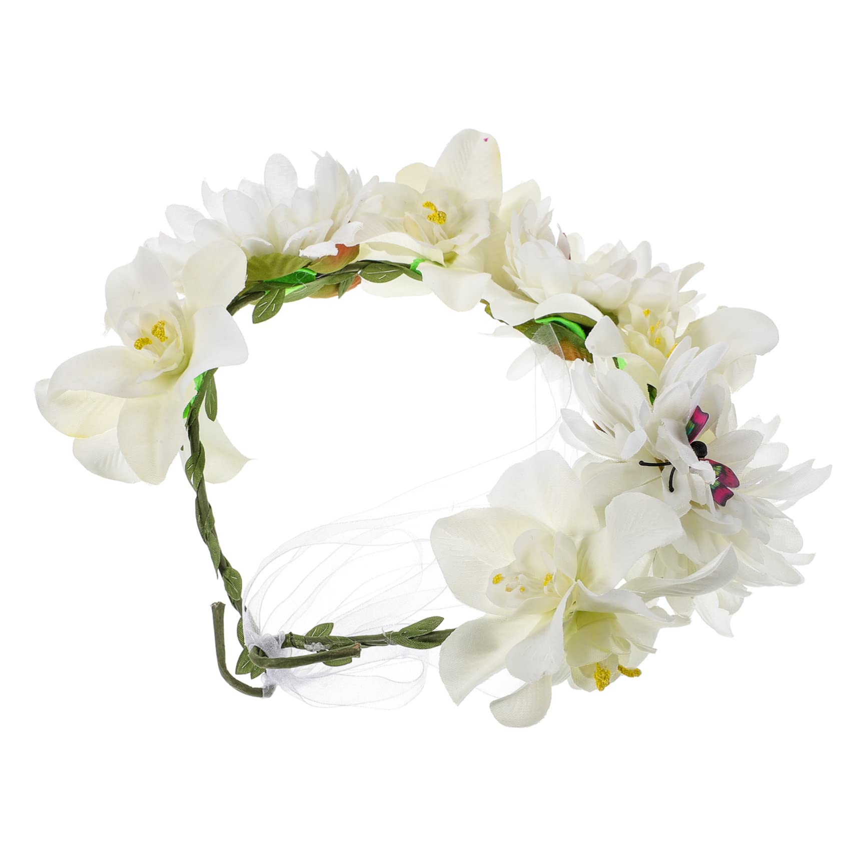 minkissy 5pezzi Coroncina Floreale Bohemien Con Fiori Artificiali Per Matrimonio e Cerimonie Accessorio Elegante Per Donne e Ragazze Adatta Ogni Occasione Festiva