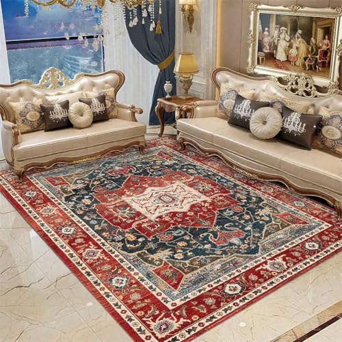 Cenibirut - Alfombra de suelo calentada eléctrica, alfombra vintage para calefacción del suelo en la sala de estar, alfombra térmica antideslizante y colorida a temperatura ajustable para el hogar, 39