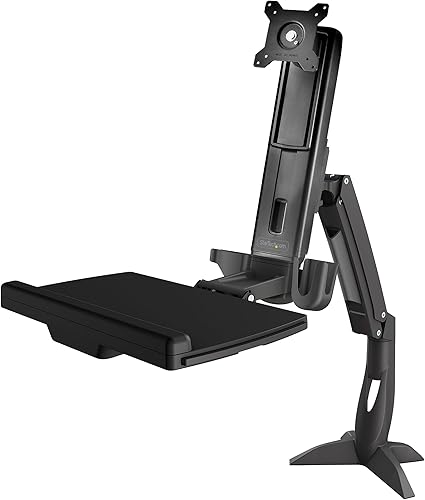 Miniatura 2 de StarTech.com Brazo para monitor de pie sentado  Brazo ajustable para estación de trabajo de pie y sentado para una sola pantalla VESA de 27 pulgadas