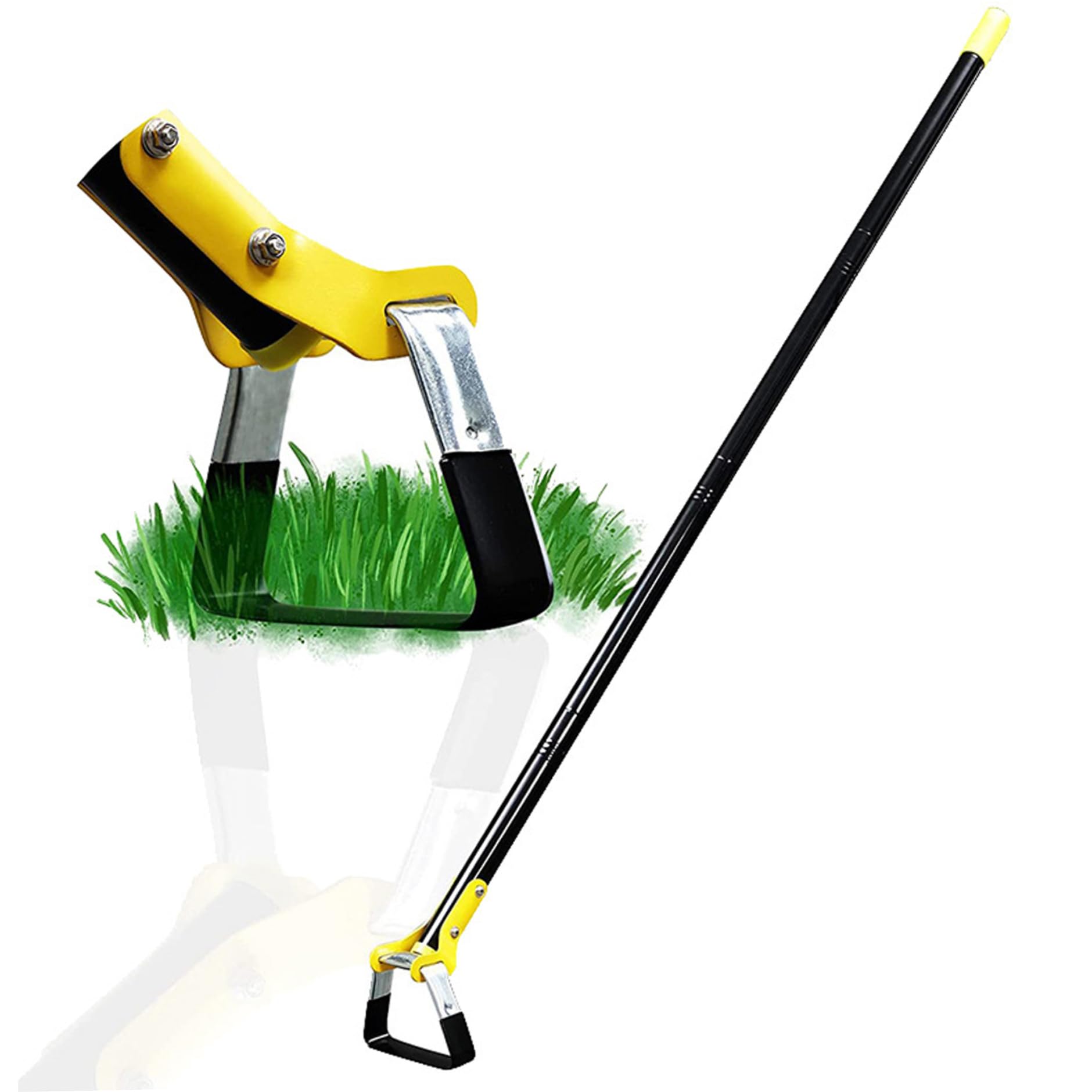 Attrezzo per diserbo, Zappa da giardino per diserbo, Utensile triangolare a manico lungo da 60 - Design senza pieghe per la cura senza sforzo di prato, giardino e aiuole