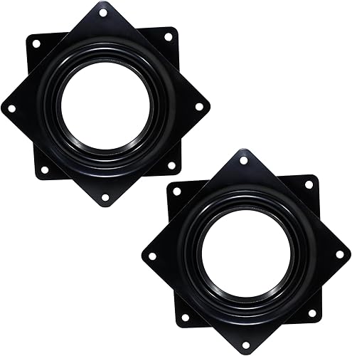 Suiwotin Juego de 2 platos giratorios cuadrados Lazy Susan de 4 pulgadas, resistentes, con rodamiento de bolas de acero, bandeja giratoria para mesa