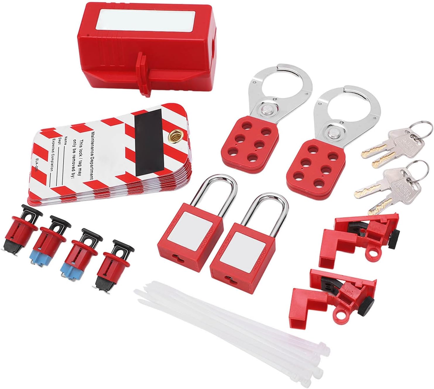 fosa Electrical Circuit Breaker Lockout Tagout Kit Heavy Duty Safety Padlock Set for Industrial Chemical Petrochemical Plants