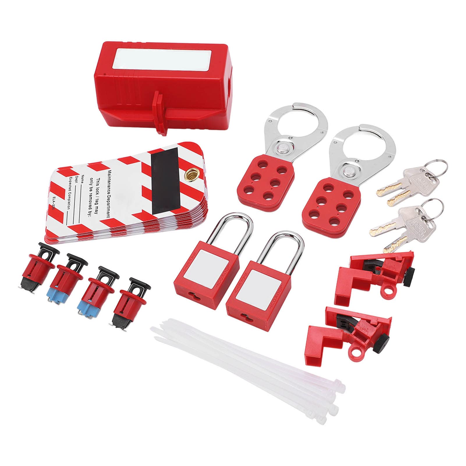 Elektrisches Verriegelungs-Tagout-Set, Elektrisches Schutzschalter-Verriegelungs-Tagout-Set, Sicheres Vorhängeschloss, Loto-, Schließbügel-Set für Sichere Elektrische