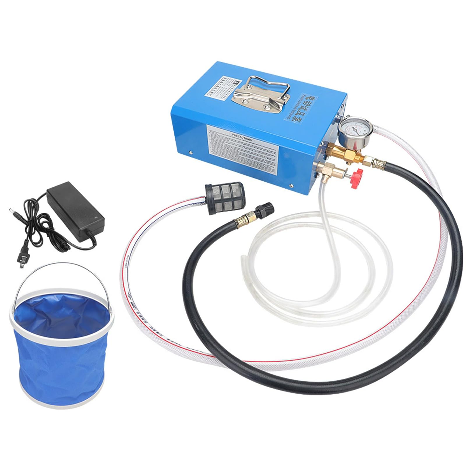 Bomba eléctrica de prueba de presión, herramienta de prueba hidrostática para lavado de coches, flujo máximo 9 l/min, medidor de presión 0-12 kg/cm², ideal para tuberías de calefacción de agua