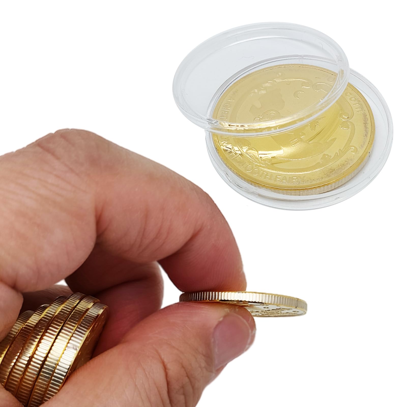 Tooth Fairy Coin - Golden Commemorative Coin For Lost Teeth Reward (1.6 Inch)