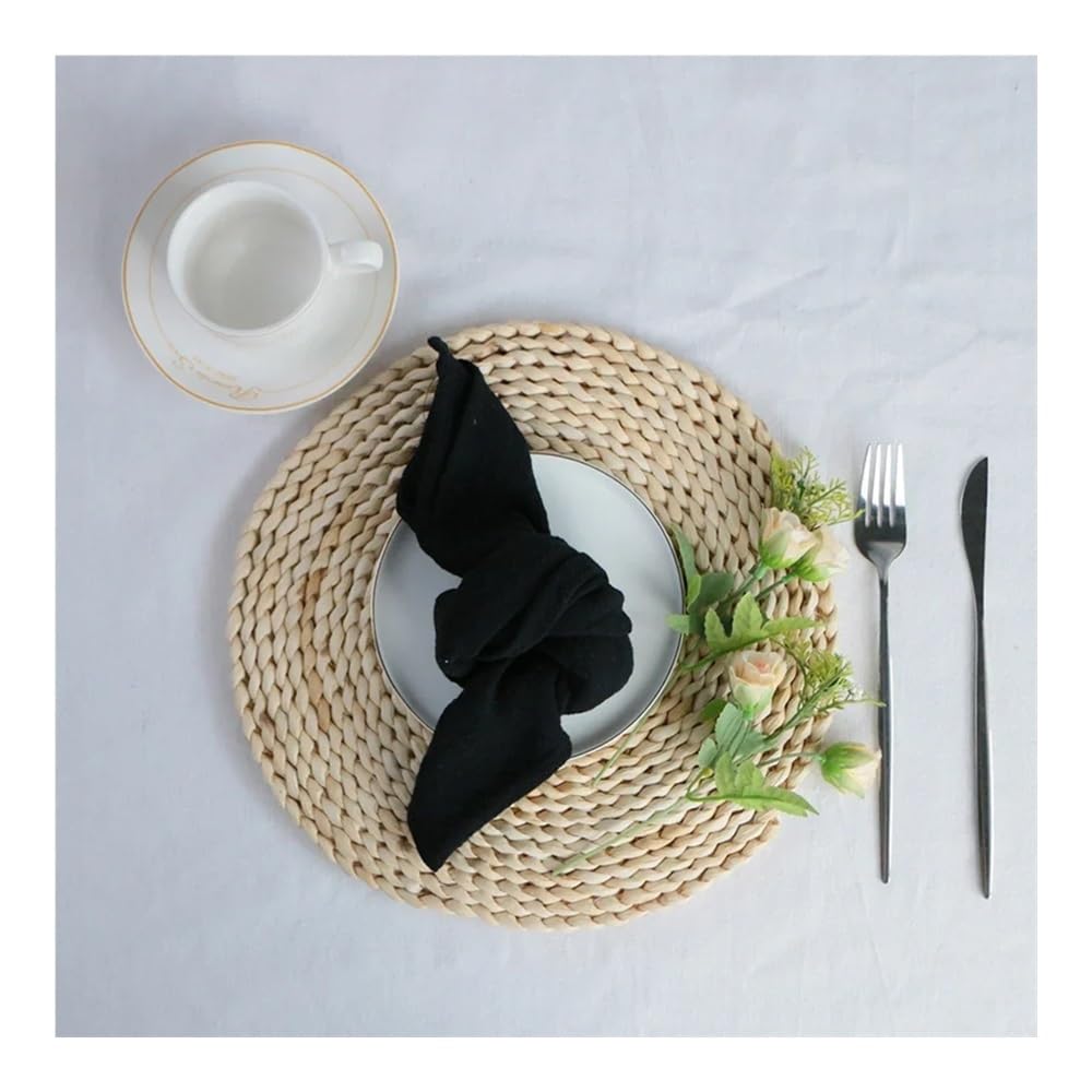 cloth napkins, 10pcs 40X40CM Texture Cotton Gauze Napkin,Suitable For Dinner Table Rustic Wedding Decor,Kitchen Place Mats(Black)