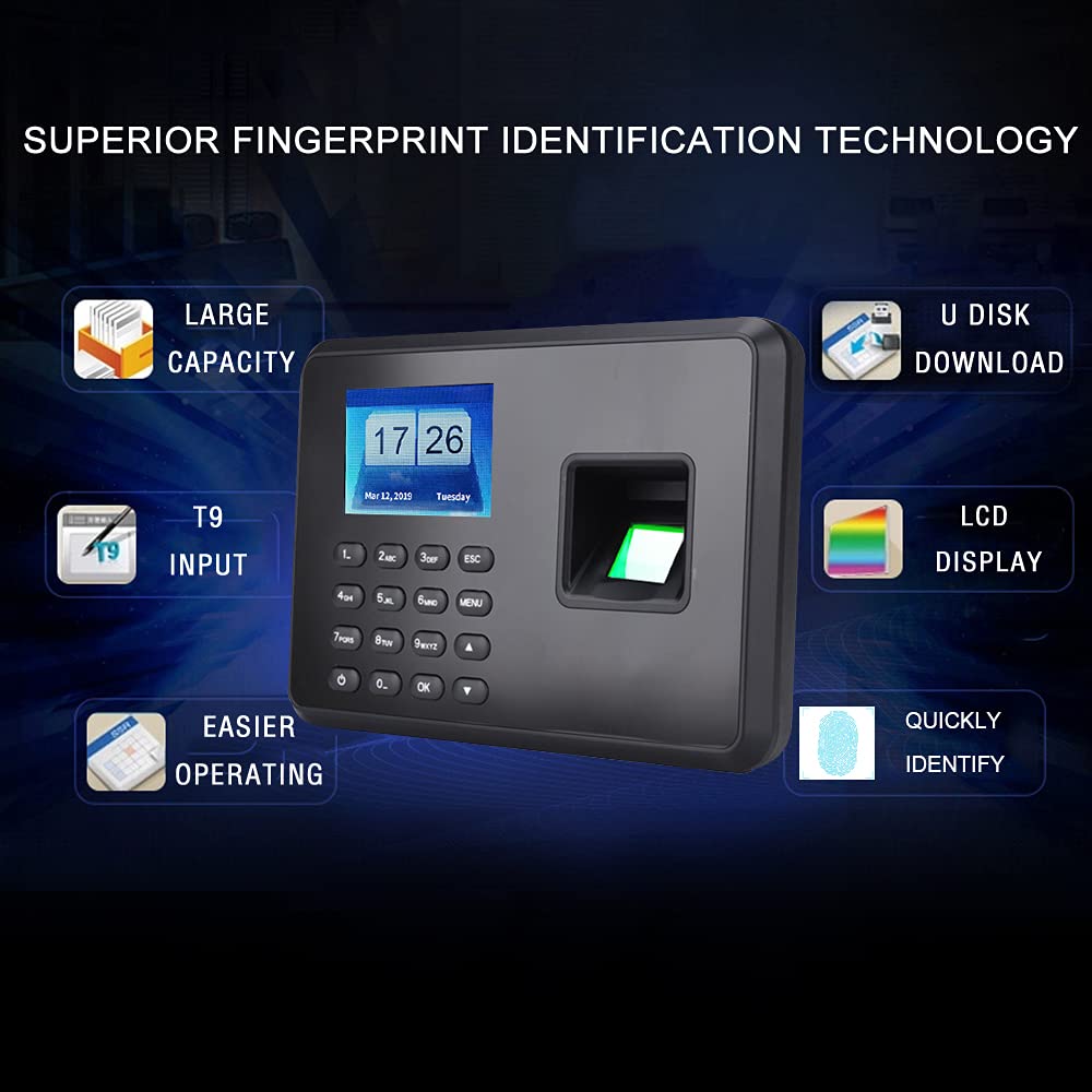 Macchina di presenze con password e impronte biometriche intelligente senza necessità software identificazione veloce download dei report presenza via USB registratore check-in dipendenti per ufficio