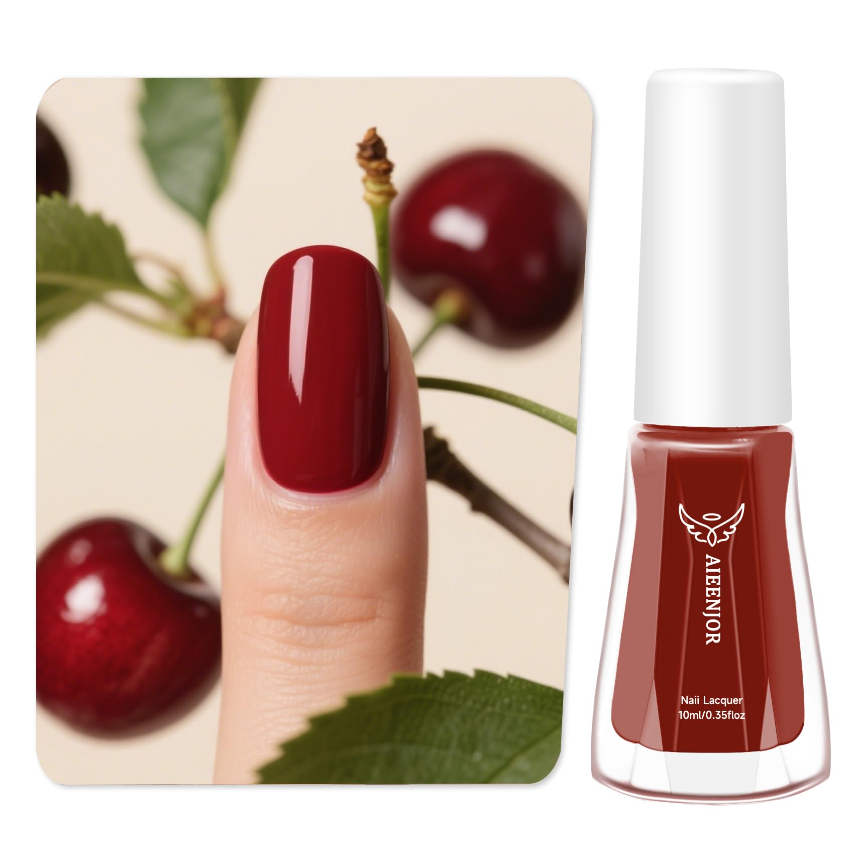Aieenjor Smalti per Unghie Rosso Marrone, Smalto per Unghie ad Asciugatura Rapida, Smalto Unghie Lunga Durata 10ml, Nail Art per Salone Unghie