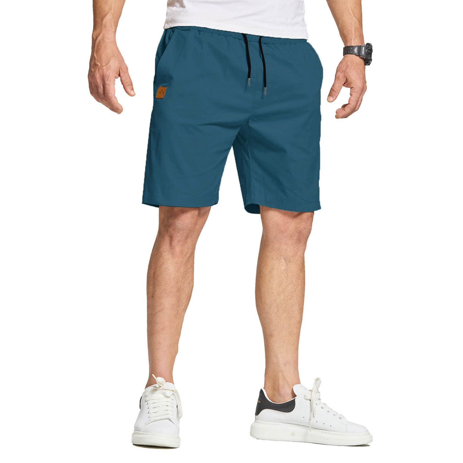 JustSun Kurze Hosen Herren Baumwolle Shorts Herren Sommer Chino Freizeithose mit Taschen
