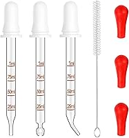 Vista 1 de 3 pipetas de goteros, goteros de aceite esencial de 0.3 fl oz, goteros de líquido de vidrio, punta doblada, punta recta y punta redonda cuentagotas