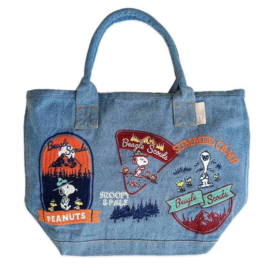 タピオカ　残１　新品 ピーナッツ スヌーピーSNOOPY 刺繍 デニム SNOOPYコラボ 刺繍デニムパンツ Flagstaff 453100 フラッグ