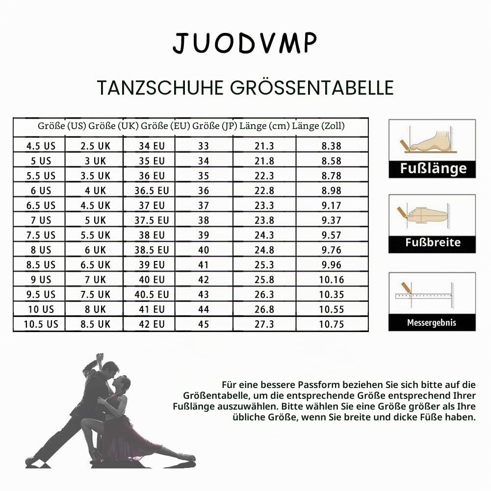 JUODVMP Latein Jazz Tanzschuhe Modern Damen Geschlossene Lehrleistung Standard Gesellschaftstanzschuhe Schnürung 3,5 cm Absatz Modell 902