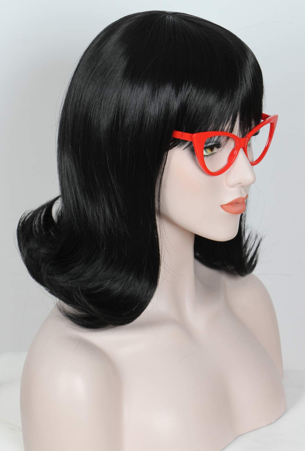 Linfairy 70s 80s Short Black Wig Halloween Cosplay Costume Wigs for Women - Image 4