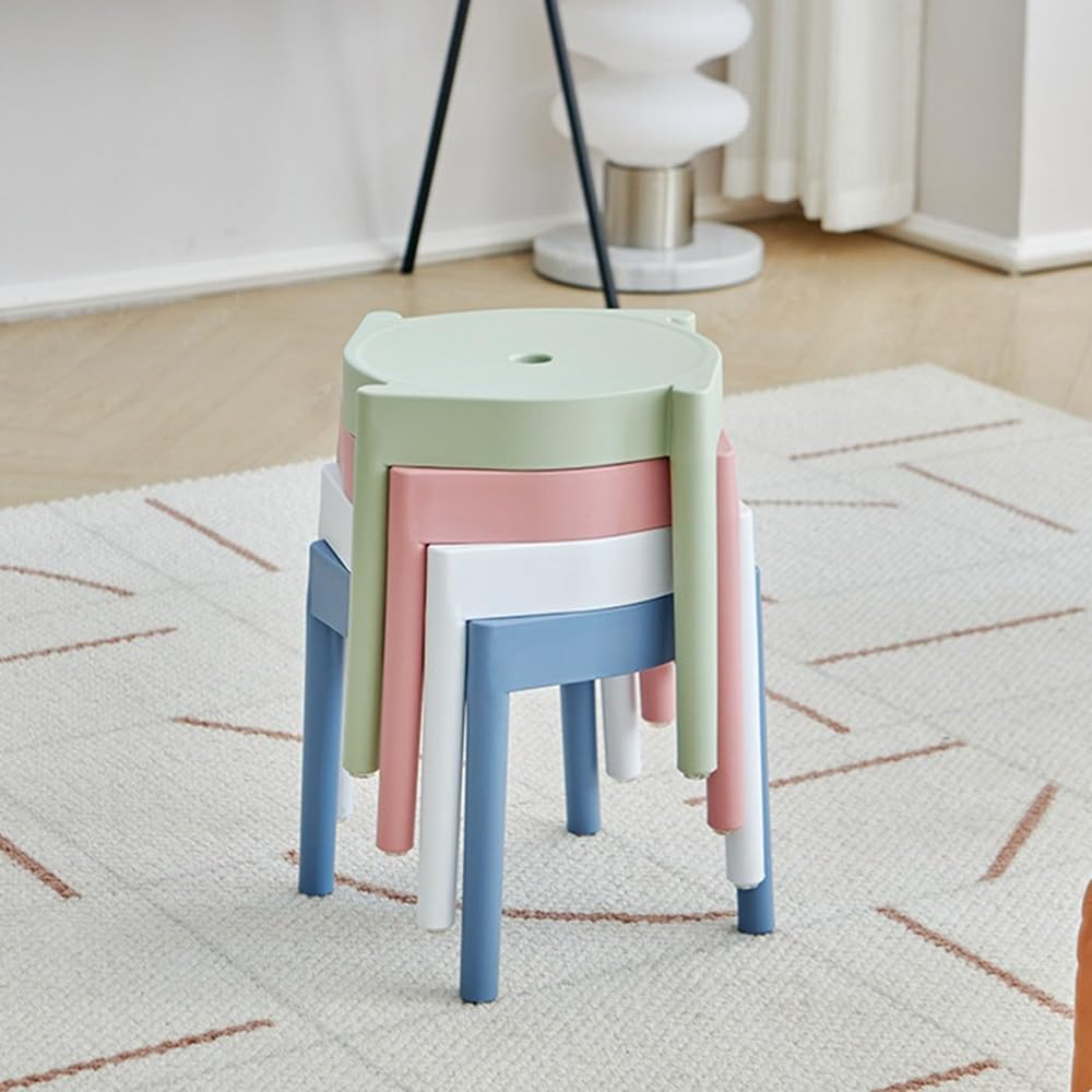 Sgabello Quadrato in Plastica Adatto al Balcone del Bagno Ufficio(Pink)