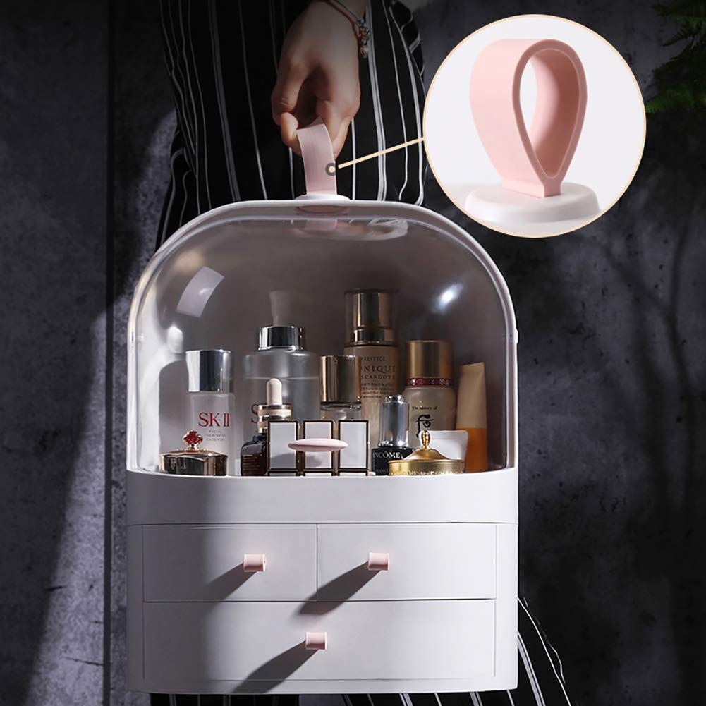 Caja de Almacenamiento de cosméticos, Caja de Almacenamiento Transparente - Joyas - Múltiples cajones - Fácil de Transportar - Adecuado para almacenar cosméticos de Mujeres - Dormi