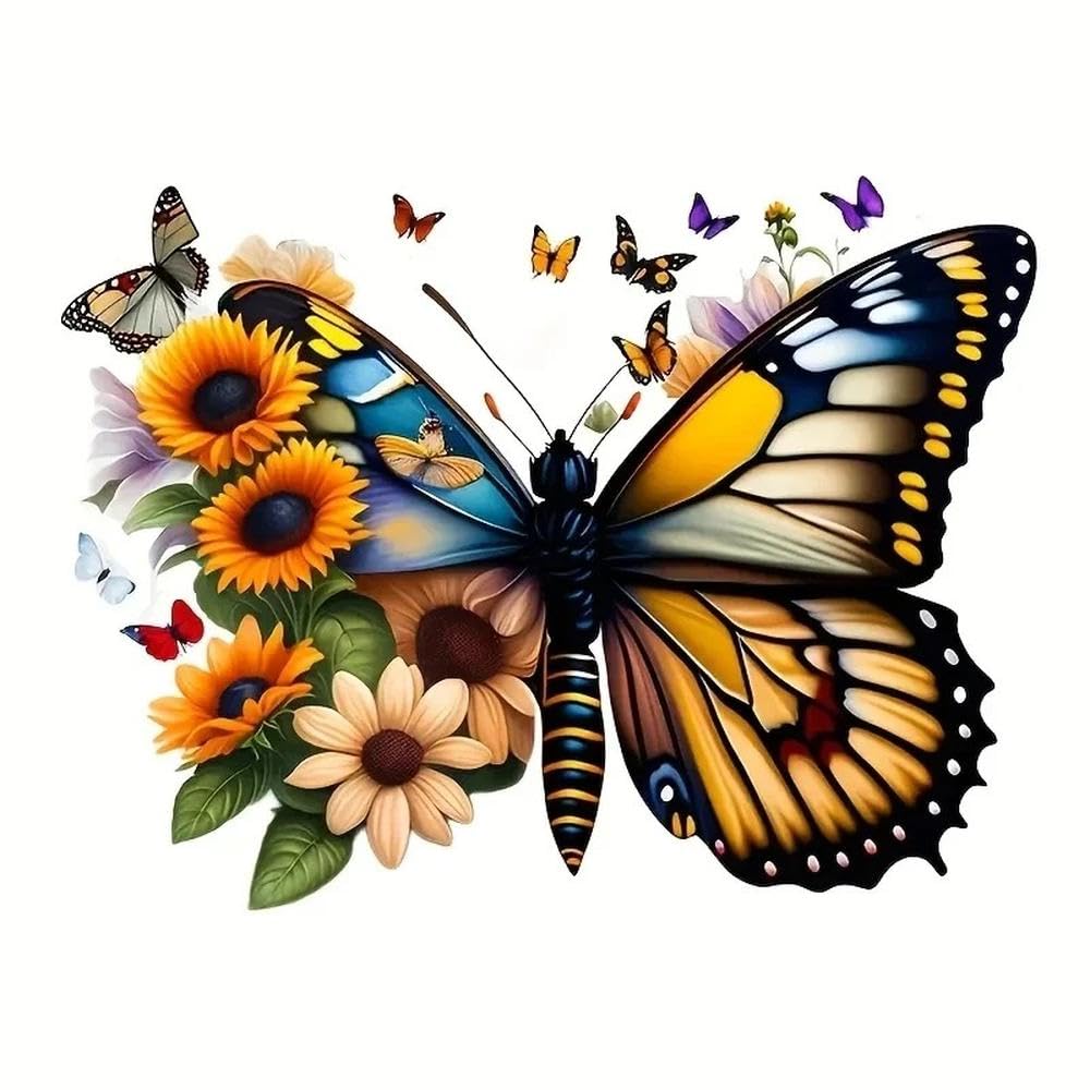 Elegant Sunflower Butterfly Car Sticker for Cars Trucks Motorcycles Walls Decal(12cm)