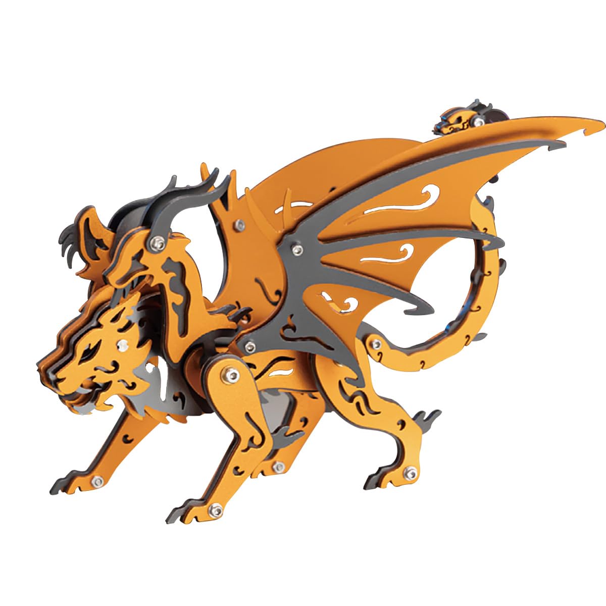 Puzzle in metallo 3D Chimera meccanico a forma di animale per adulti, kit di modelli in metallo Steampunk 3D, blocchi da costruzione, assemblaggio fai da te, ornamento perfetto per la