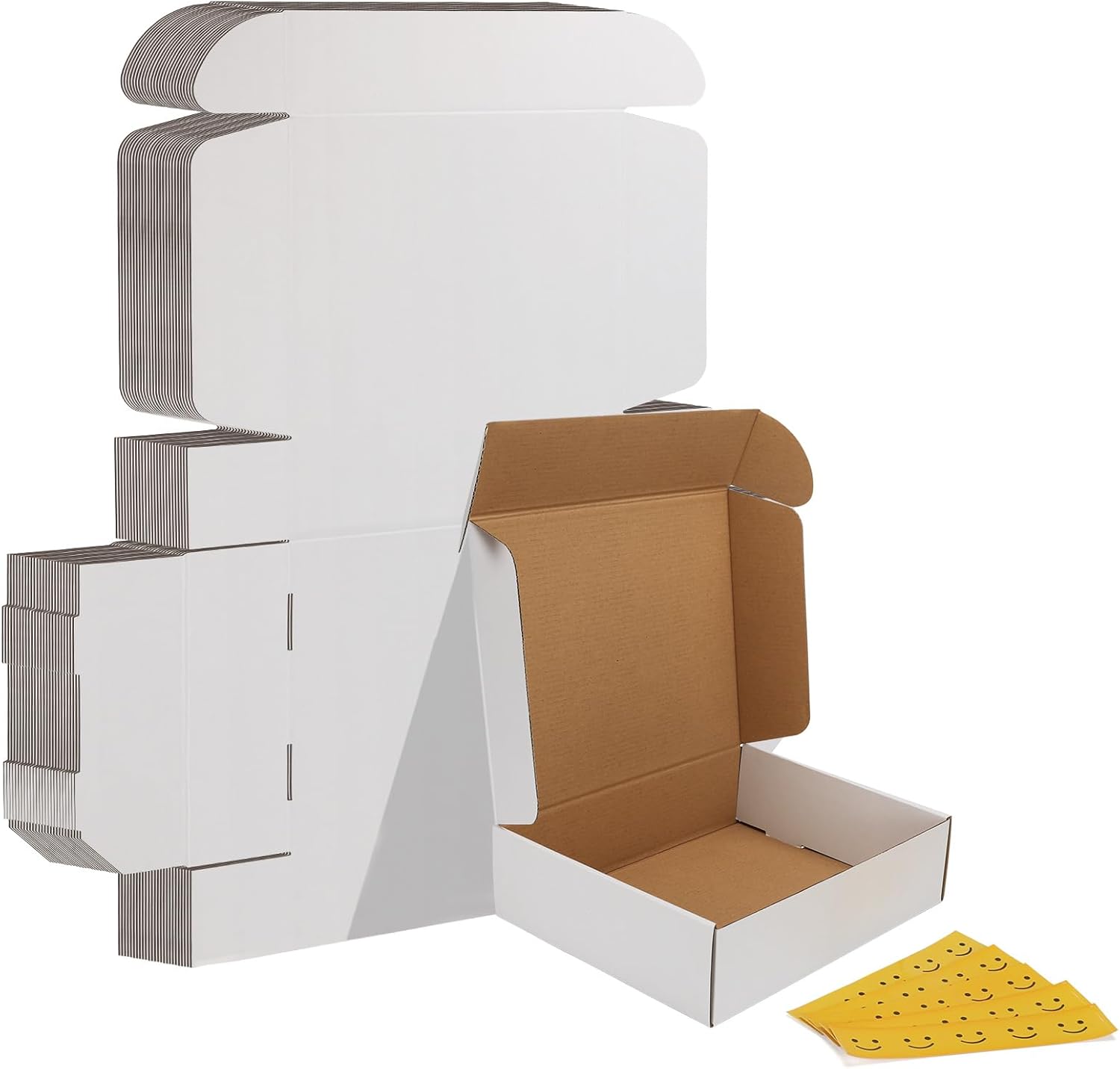 HORLIMER 11x9x3 inches Shipping Boxes Set of 25, White Corrugated Cardboard Box Literature Mailer 11" x 9" x 3" White