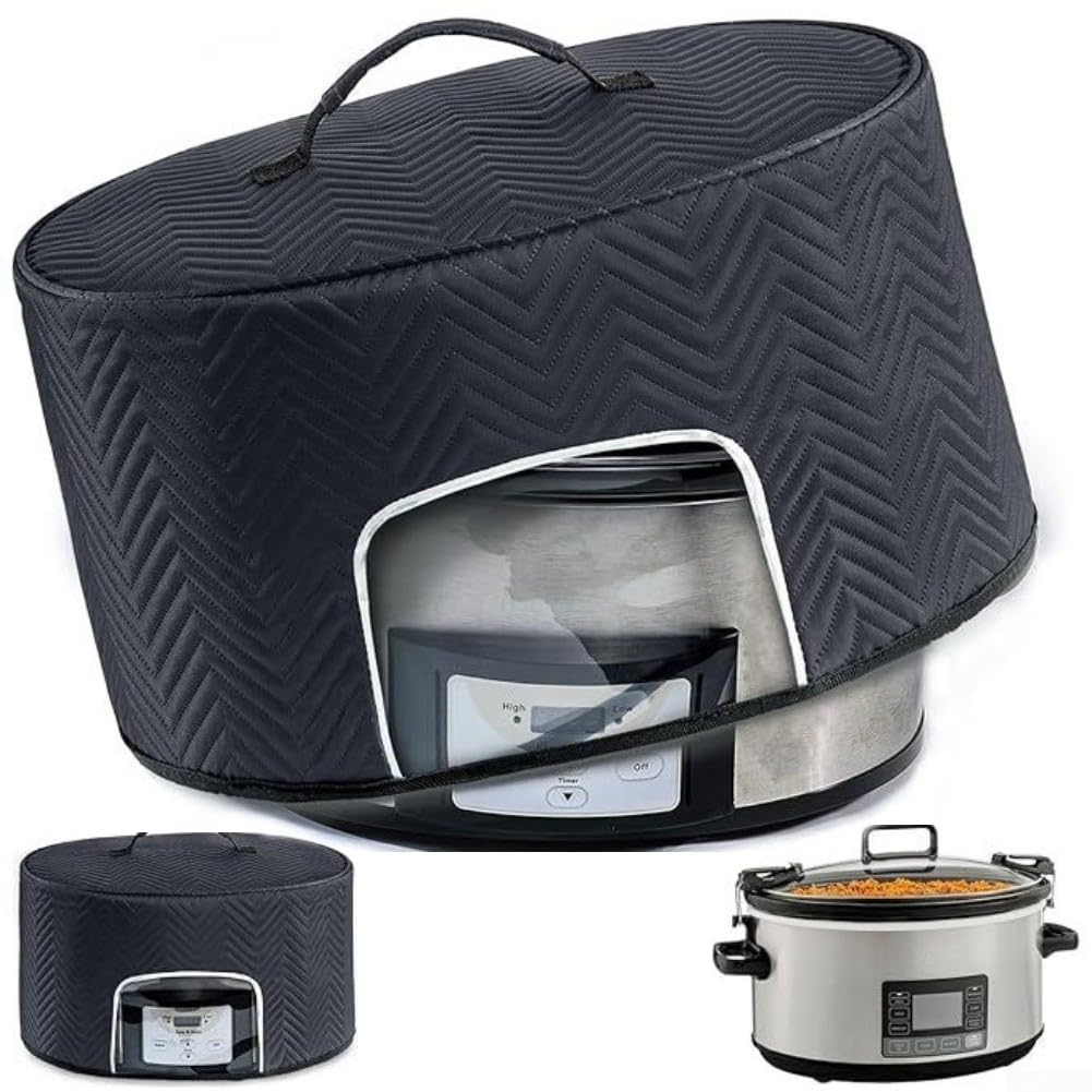 Housse de protection ovale pour mijoteuse, 6 à 8 litres, avec poche de rangement, couvercle de protection pour appareil électroménager