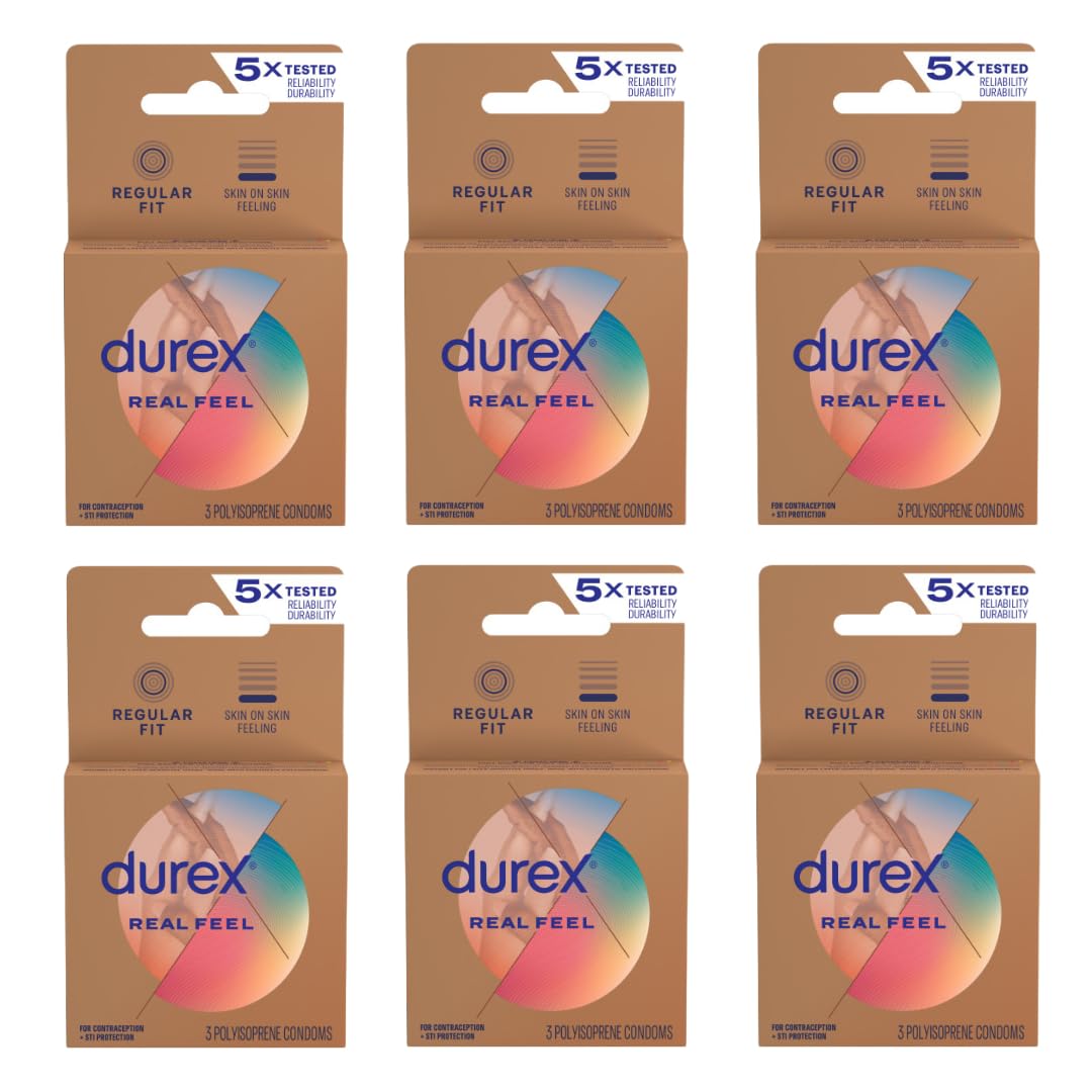 Durex Avanti Bare RealFeel Non-Latex Condom, 3 Count (Pack of 6)