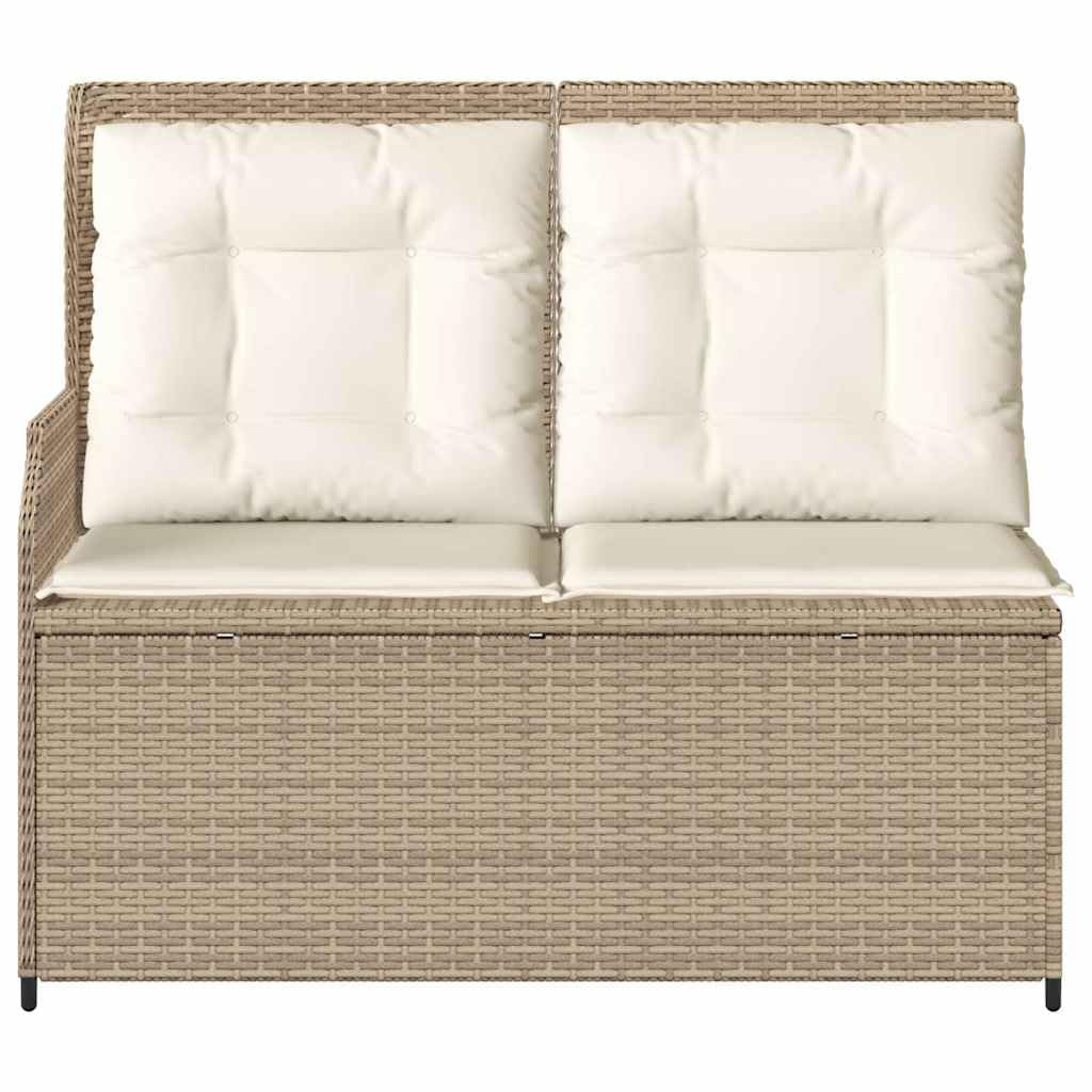 Poltrona da giardino reclinabile con cuscini imbottiti, rattan sintetico resistente alle intemperie, schienale e poggiapiedi regolabili, struttura in acciaio stabile, fodere