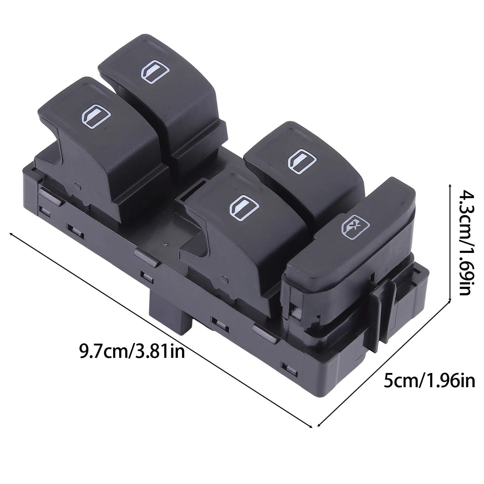 LICHENGTAI 5E0 959 857 E przełącznik podnośnika szyb, kompatybilny z Skoda Octavia III Combi 5E5 5E6, elektryczny podnośnik szyb, przełącznik E0 959 857, główny przełącznik okna