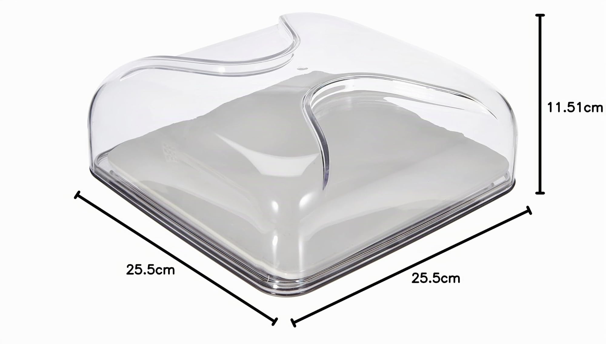 Guzzini - Gocce, Quadratische Käseglocke - Himmelgrau, 25,5 x 25,5 x h11,5 cm - 27000092