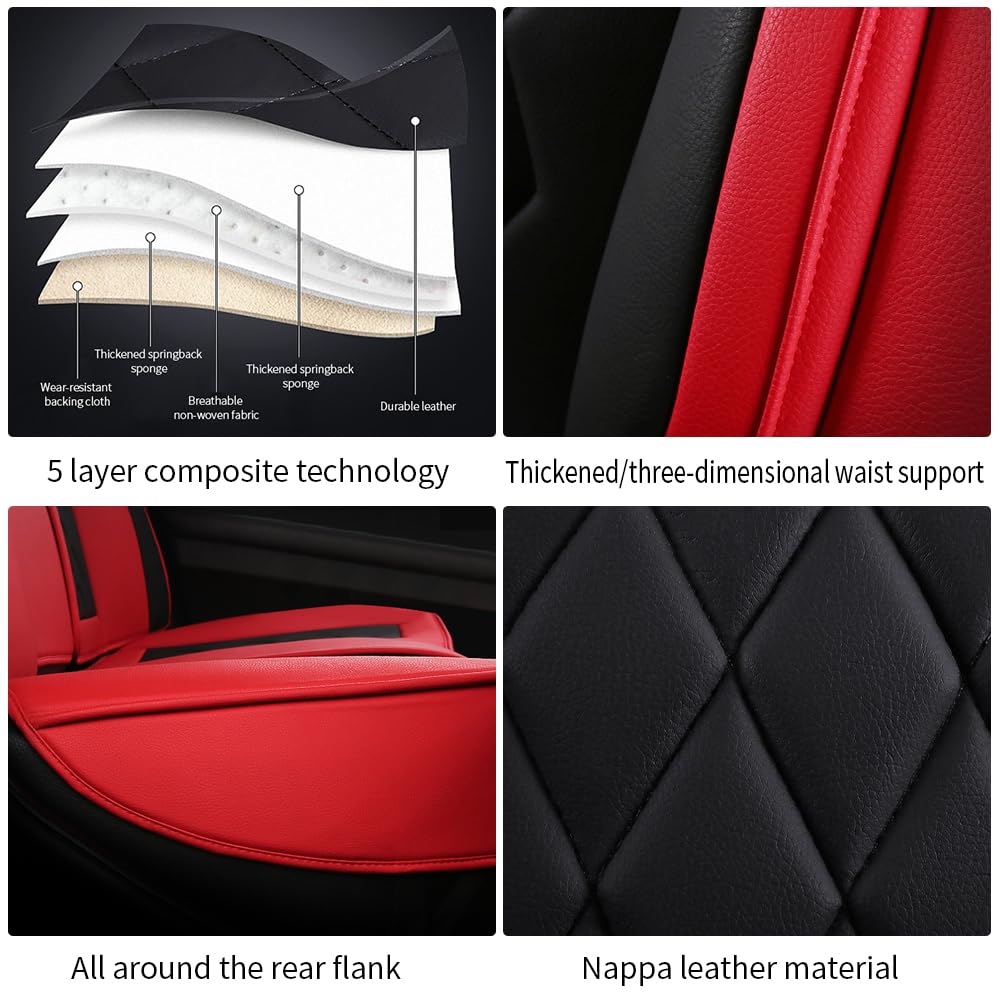 5 Seat Covers for Jeep Gladiator 2020-2024 Nappa Leather Car Seat Covers Car Seat Cushions Waterproof Soft Car — view 6