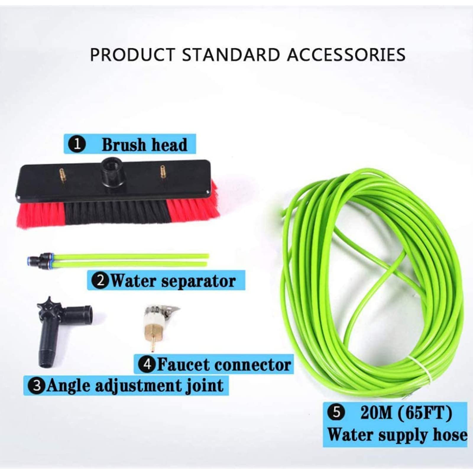 Kit di pulizia per finestre (5 m-12 m) – Sistema di lavaggio per finestre e pannelli solari, asta di pulizia estensibile, lucentezza senza sforzo senza striature