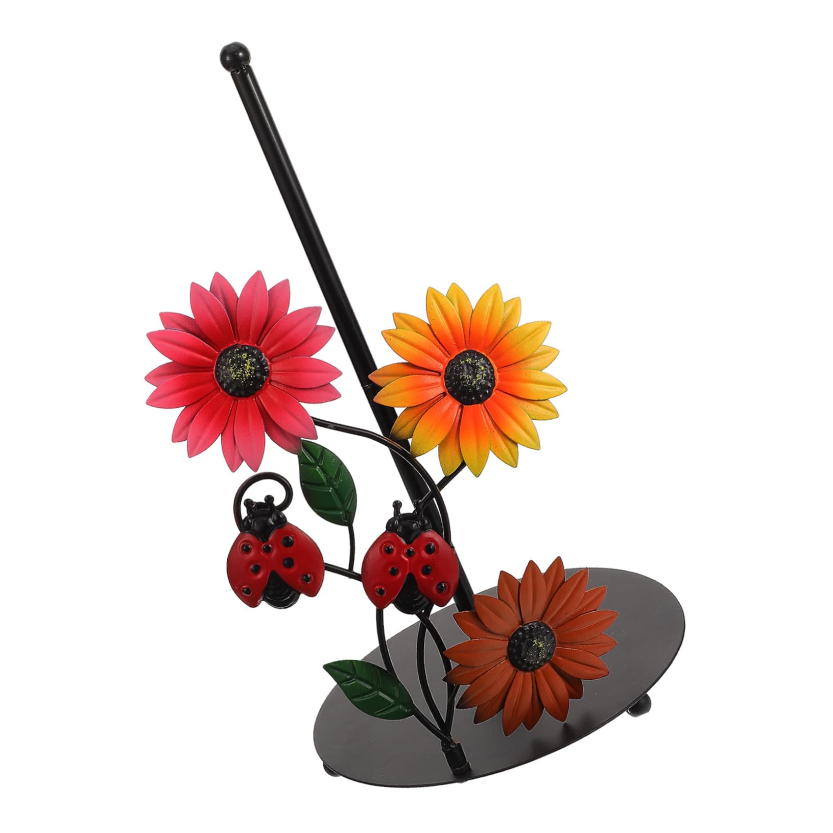 Operitacx Portarotolo Facile da Spostare a Forma di Girasole in Ferro da Cucina Supporto Verticale Stabile e Decorativo per Cucina e Soggiorno