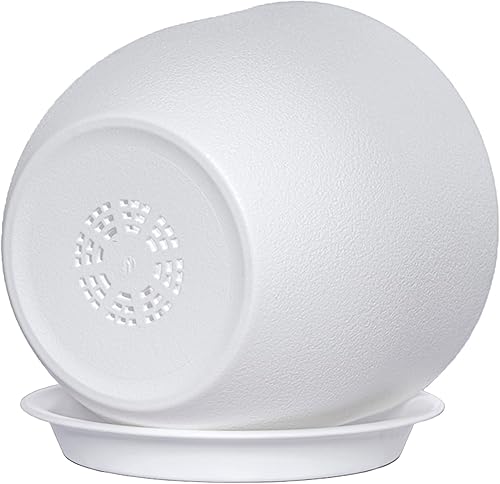 Miniatura 6 de UOUZ Macetas de 10986.3 pulgadas, modernas macetas de plástico con múltiples agujeros de drenaje y platillos para plantas de interior y exterior,