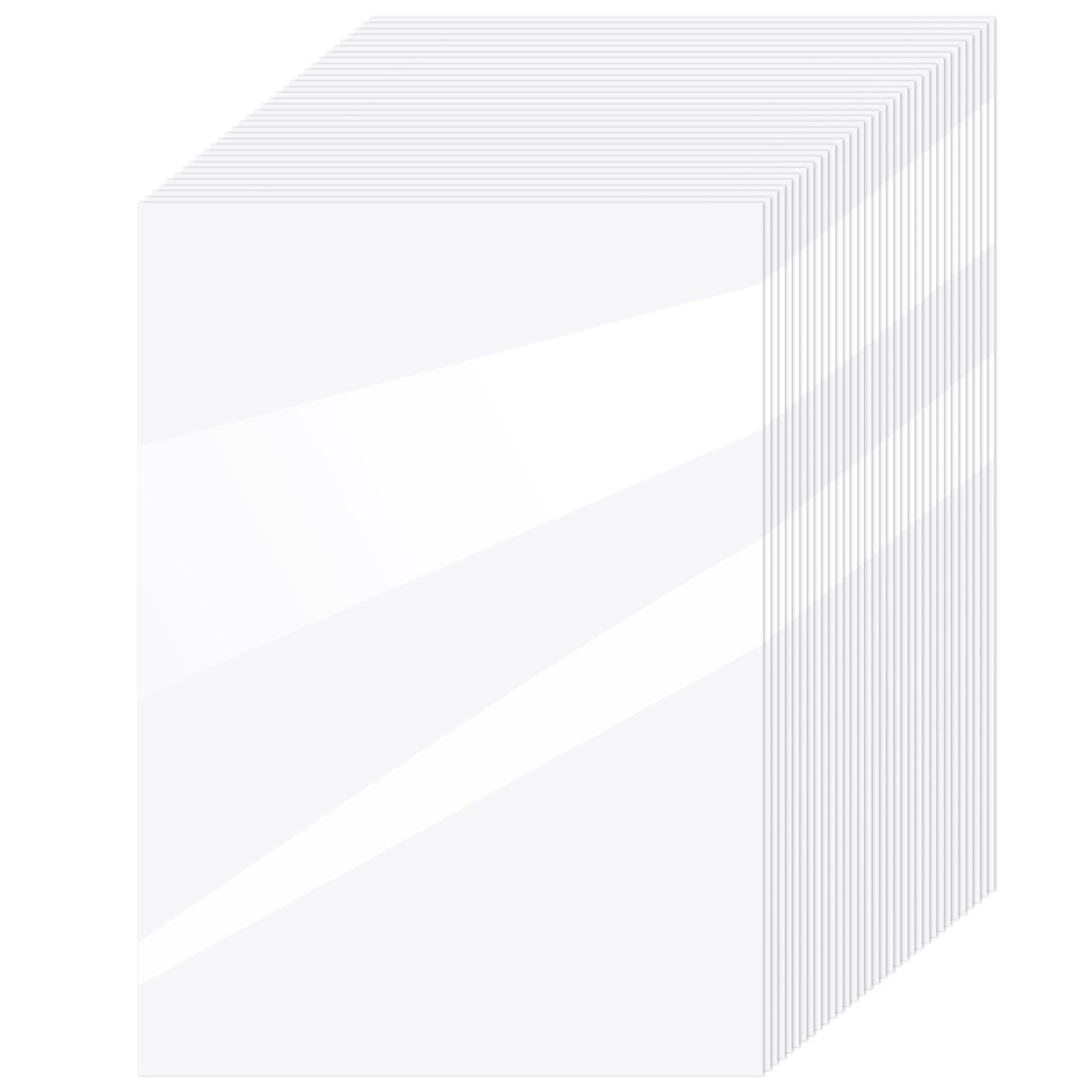 Clabby 36 Sheets Holographic Sticker Paper A4 Vinyl Sticker Paper Self Adhesive Waterproof Transparent Film, 11.7 x 8.3 inches(Clear)