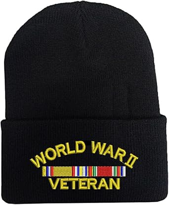 Military World War 2 Veteran Law Enforcement Fold Long Cuff Beanie Hats