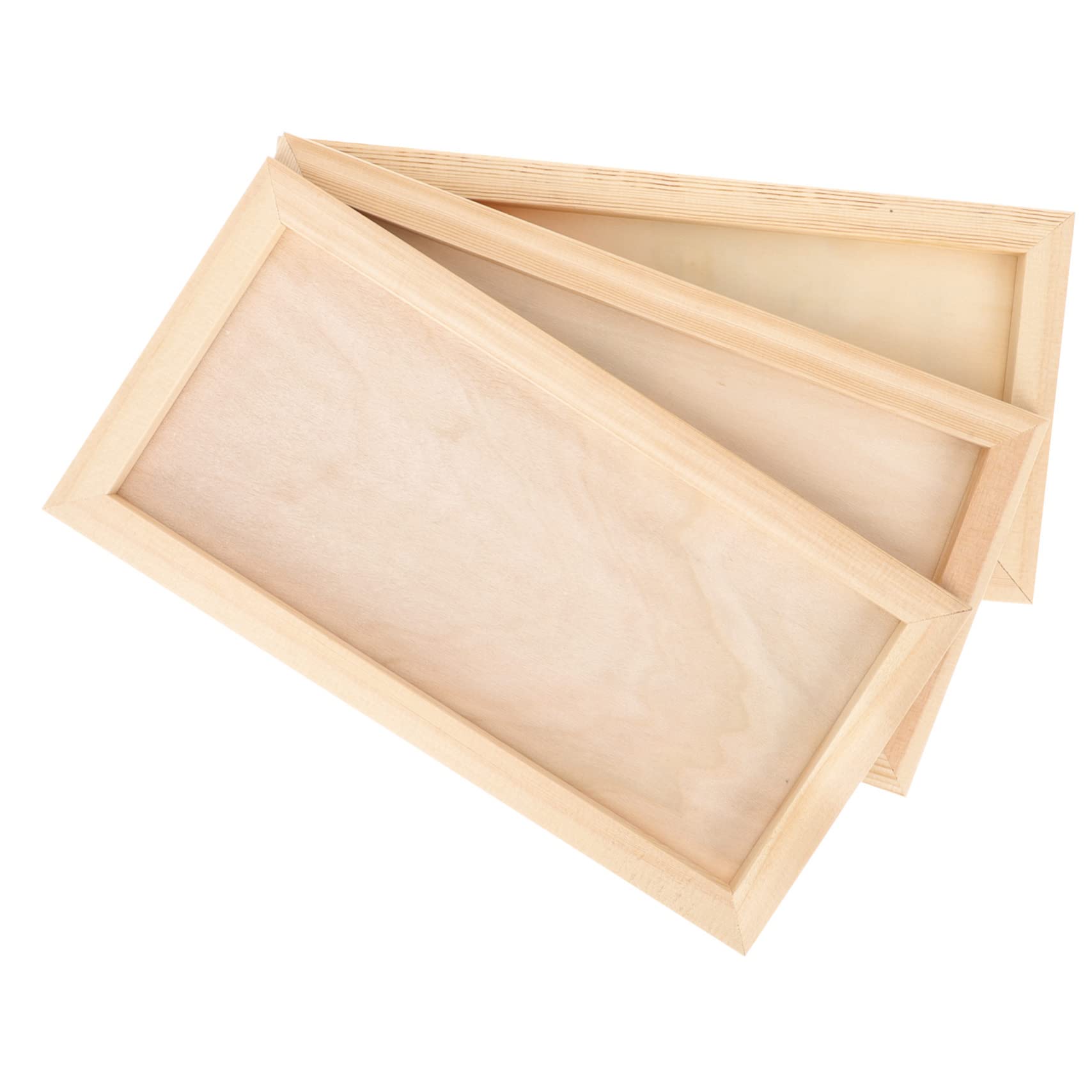 DOITOOL DIY Clay Picture Frames for Boys and Girls 3pcs Wooden Art Frames Boys and Girls Artwork Display Appearance