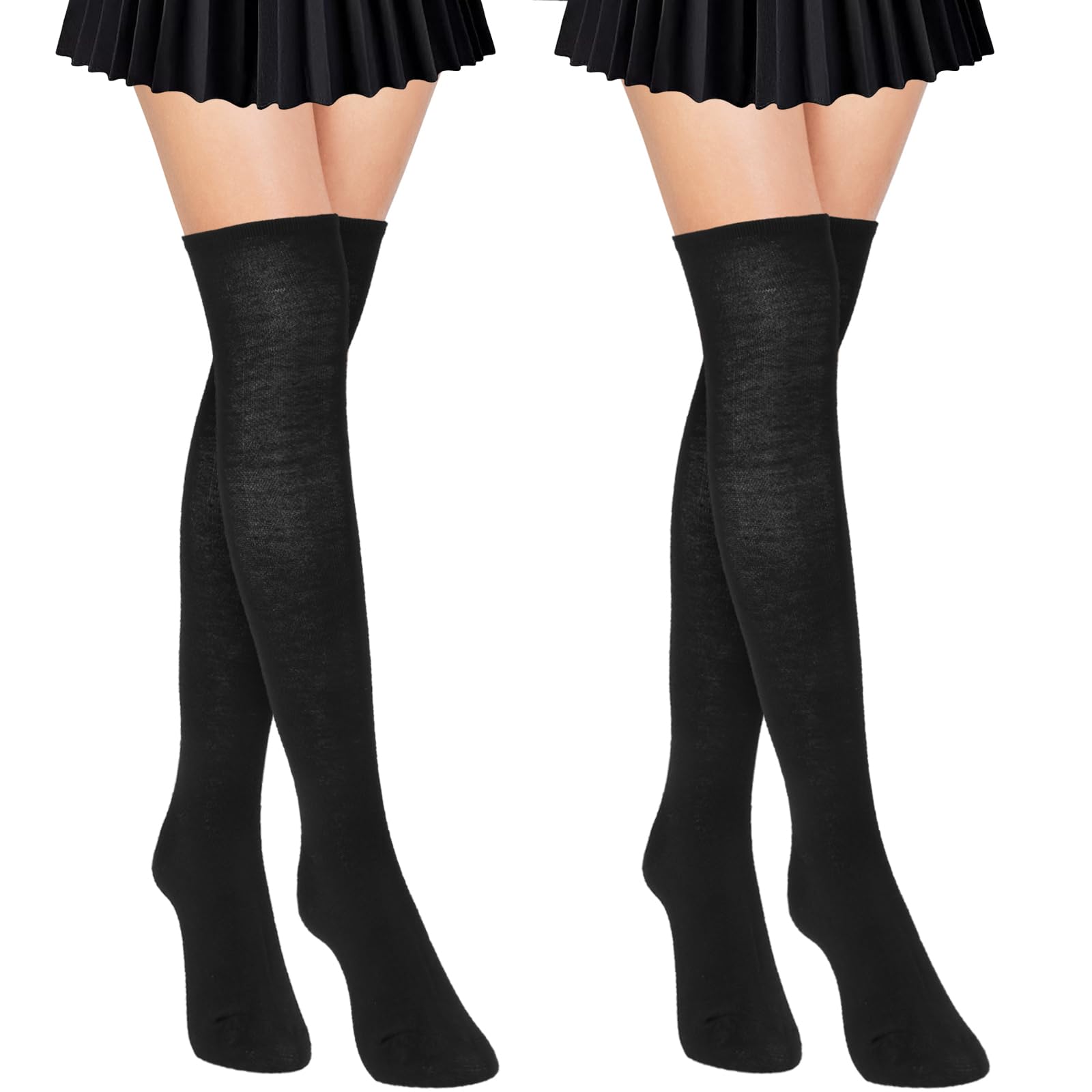 Thigh High Socks Over the Knee Length Socks for Women Girls Extra Long Cotton Thigh High Socks Stockings Over Knee Leg Warmers School Socks for Sport Daily Wear Cosplay Party Christmas