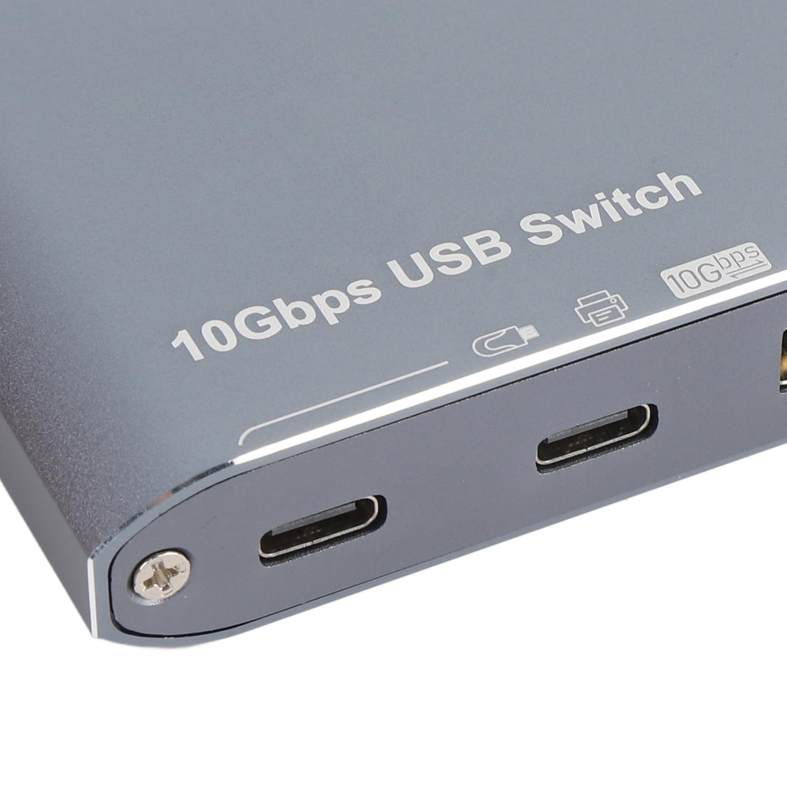 GOWENIC Conmutador USB 3.2 Transferencia de Datos de Alta Velocidad Plug and Play para Teclado de Computadora Portátil, 2 Computadoras que Comparten 4 Puertos USB Transferencia de Datos de 10 Gbps