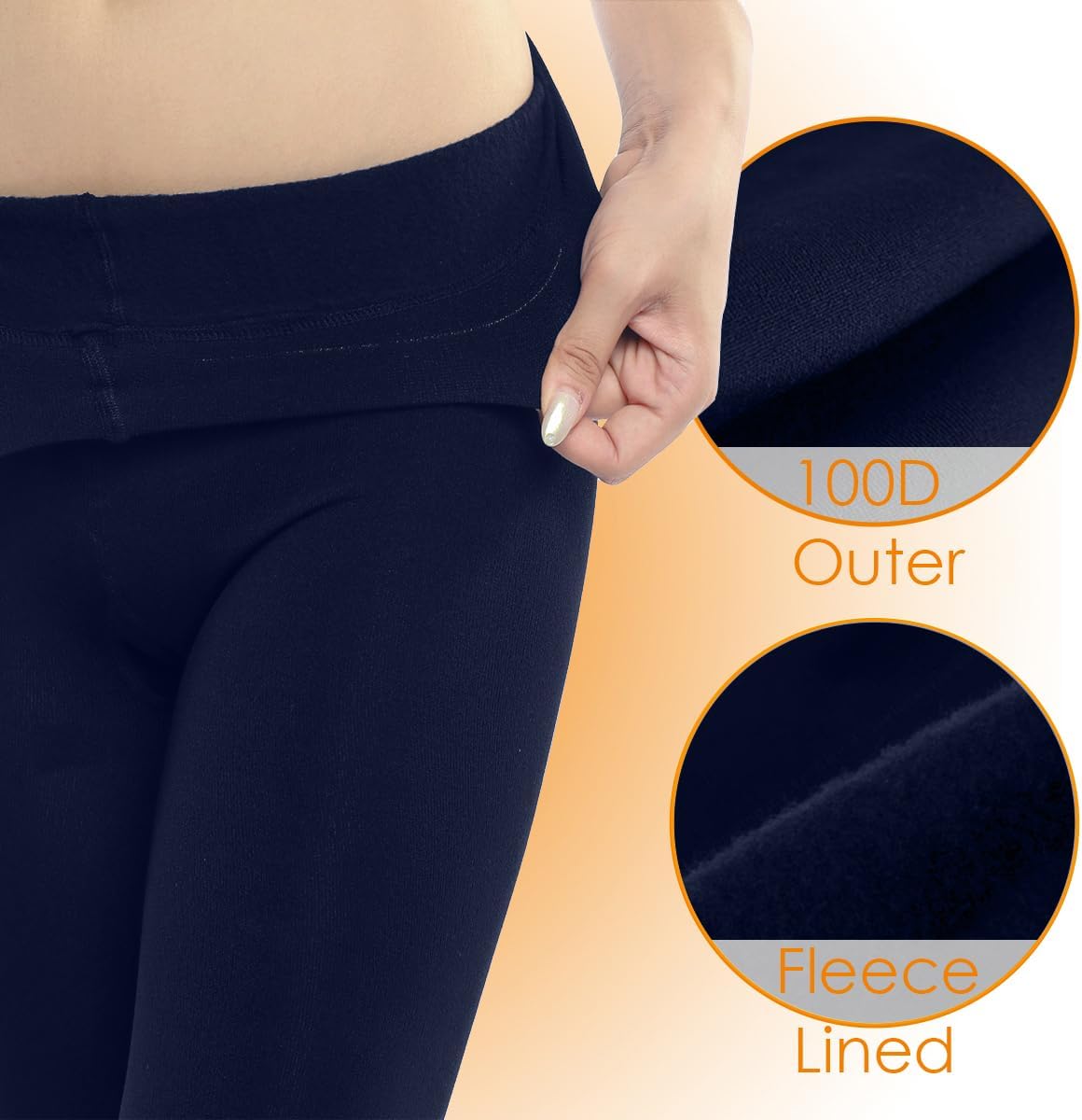 G&Y 2 Pairs Fleece Lined Tights for Women - 100D Opaque Warm Winter Pantyhose - Image 2