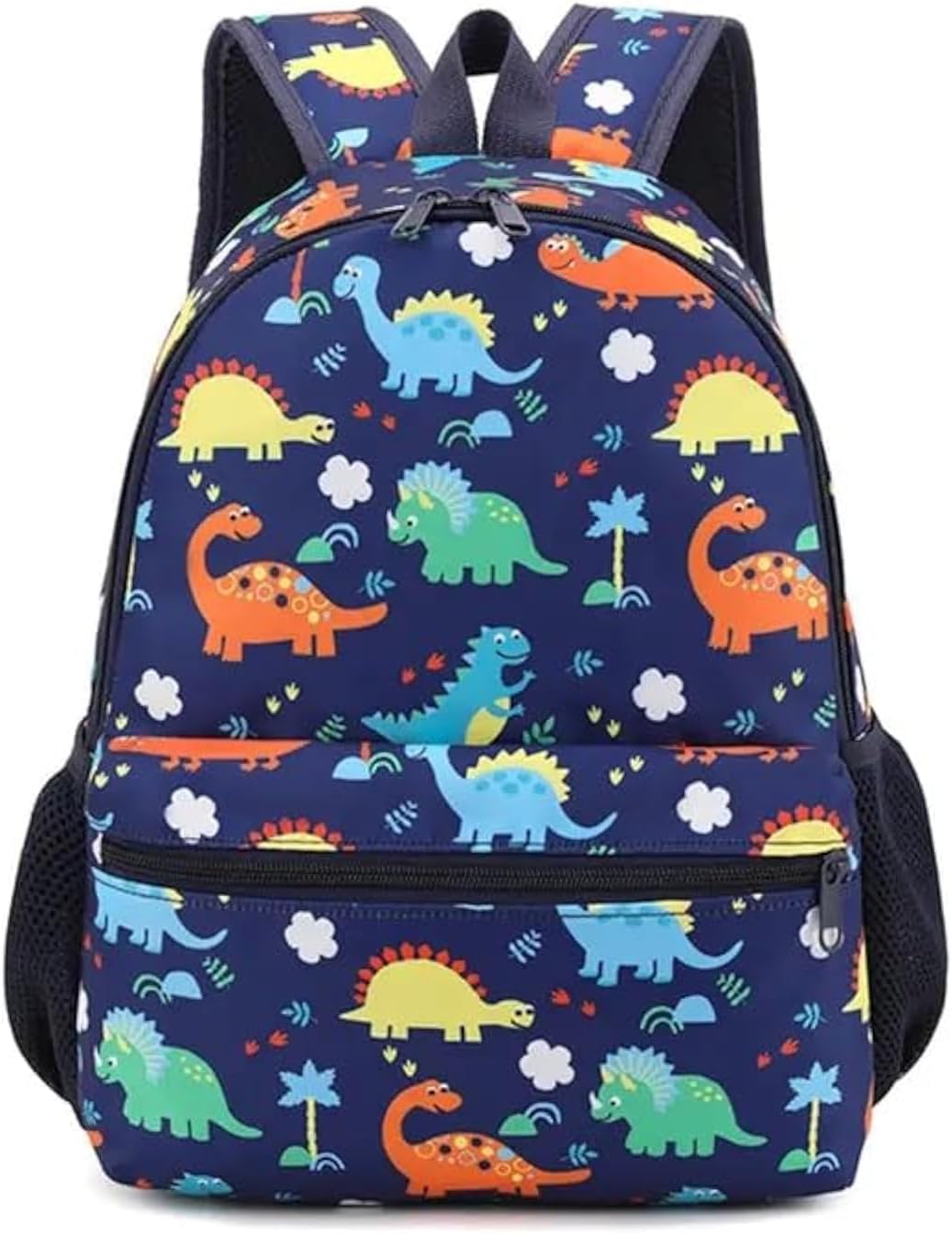 FamiliPicks Dinosaur School Preschool Backpack Perfect for Nursery Boys, KG1, KG2, FS1, FS2, 2 Compartments, Front Zipper Pocket, Bottle Holder, Unicorn Design Bag Blue