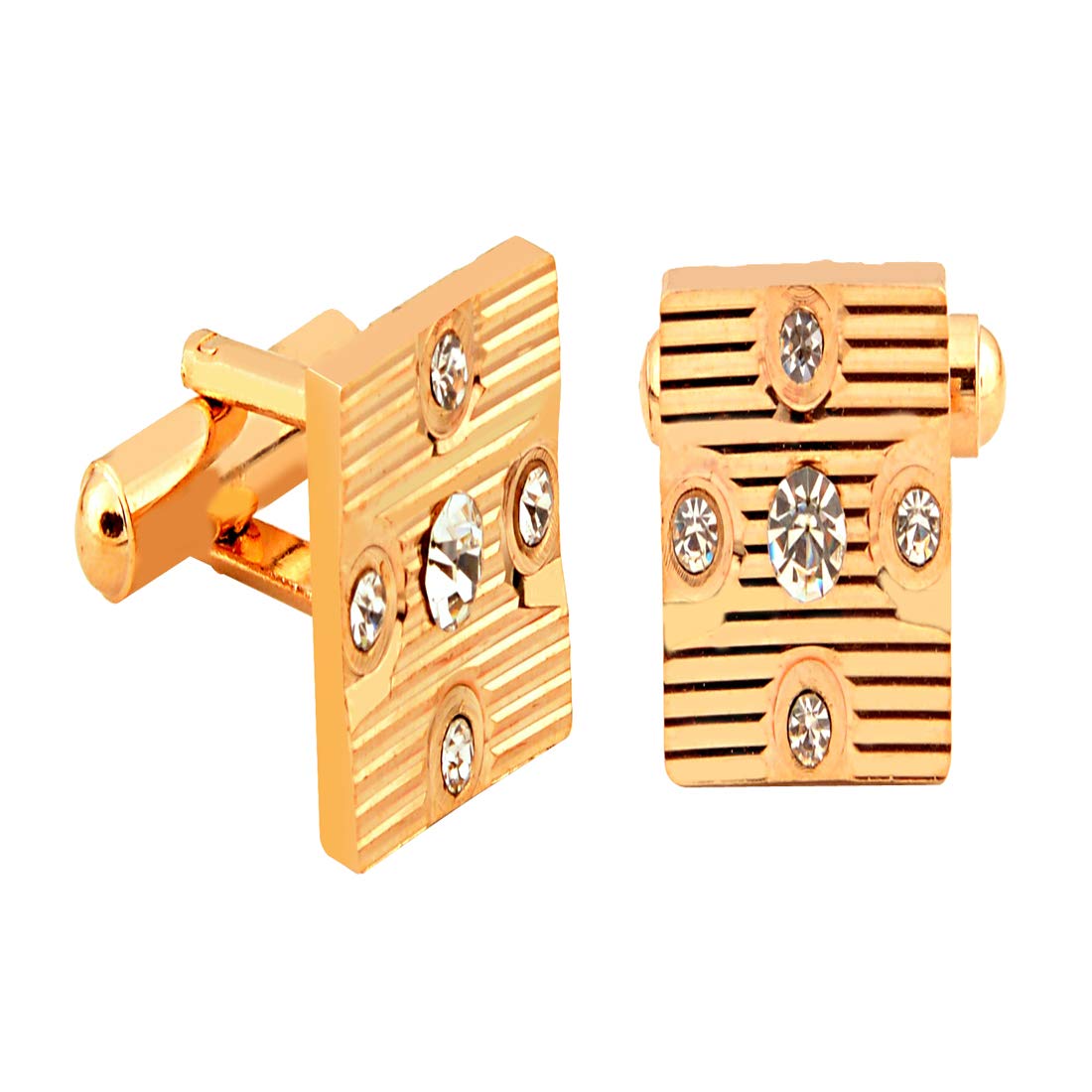 Exotica FashionsNew Golden Metal Cufflinks for Men's