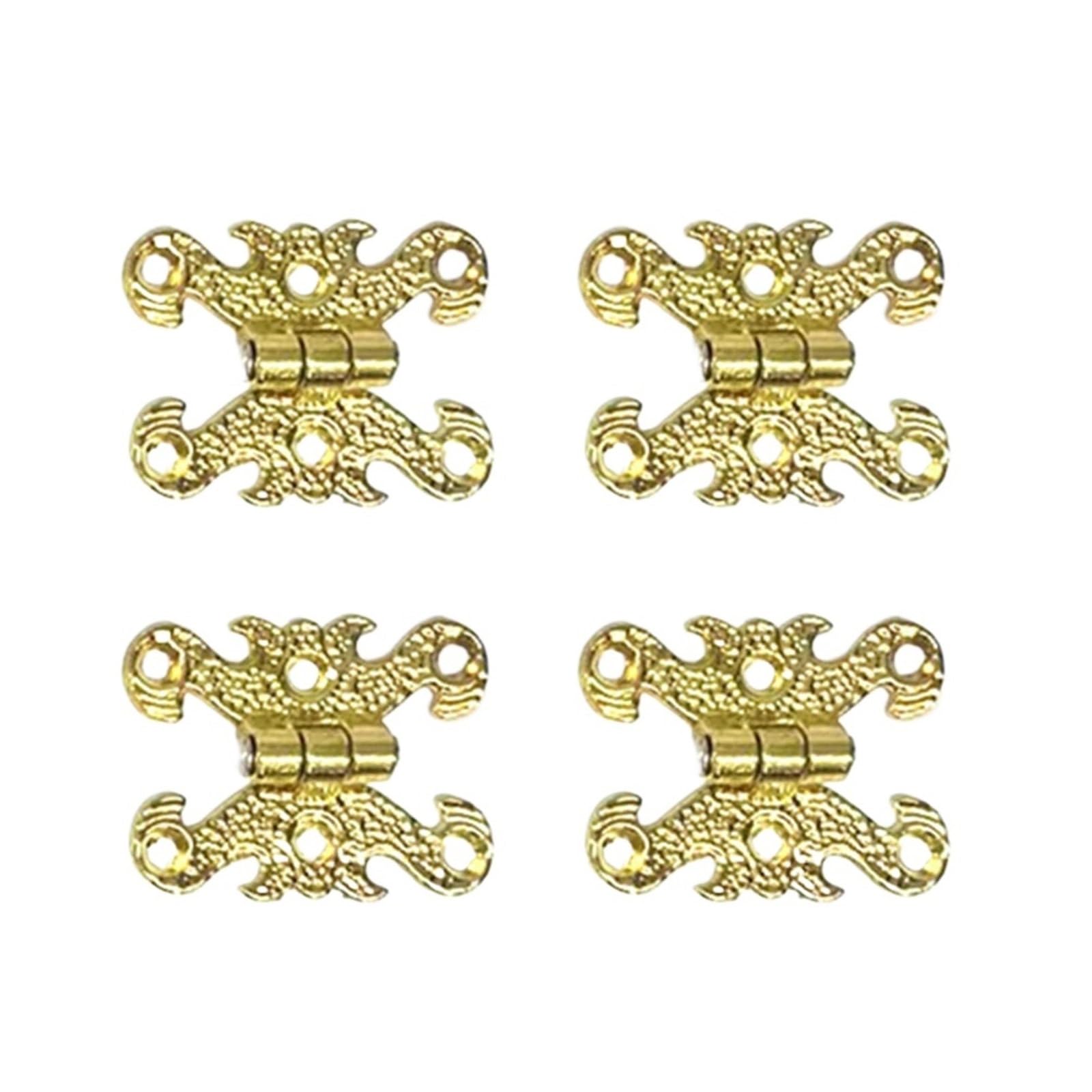 Kdhcvkz S Bronze 4Pcs Zinc Alloy Hinge Wooden Hinge(S Bronze)