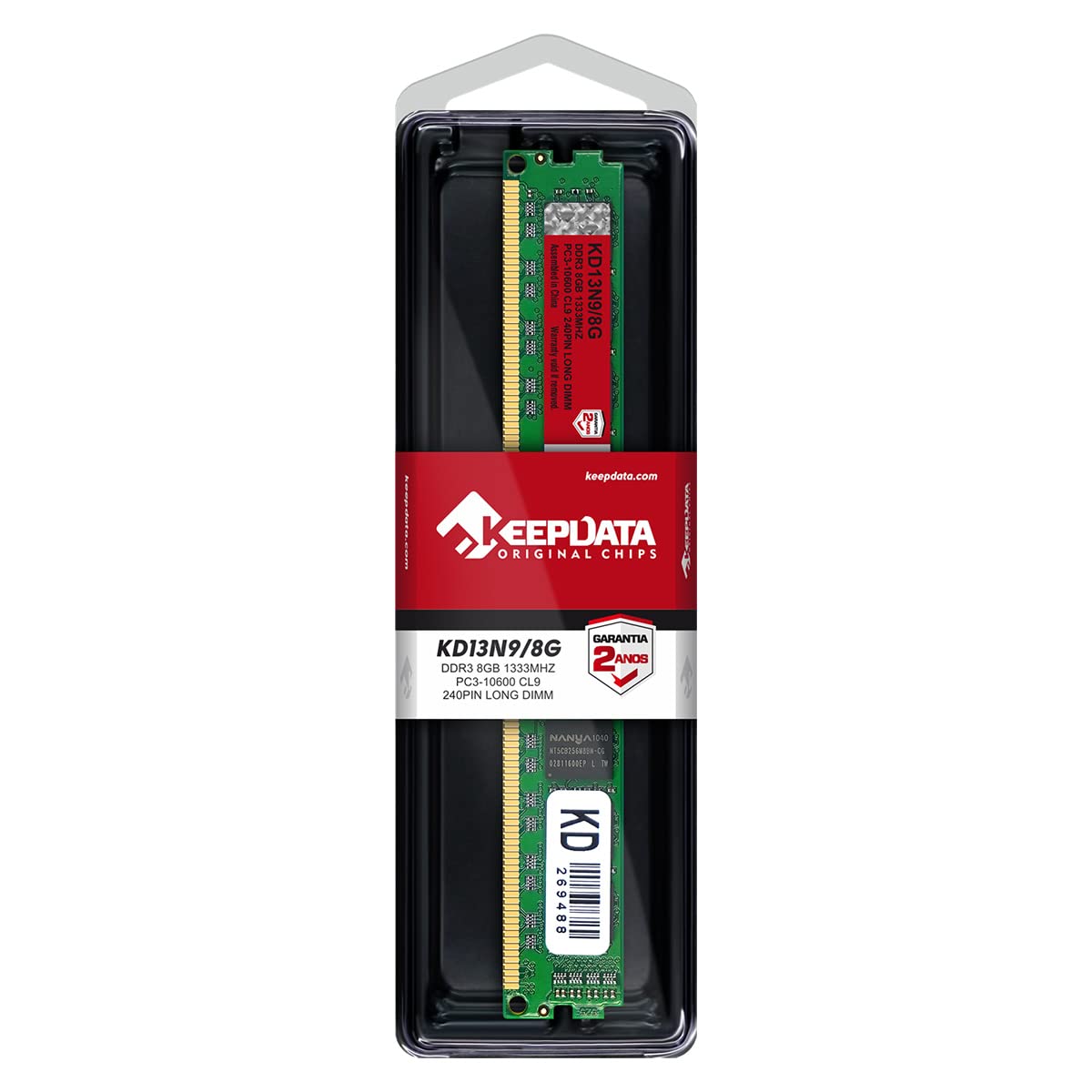 Memória Ram Para Desktop Ddr3 8gb 1333mhz Keepdata Kd13n9/8g