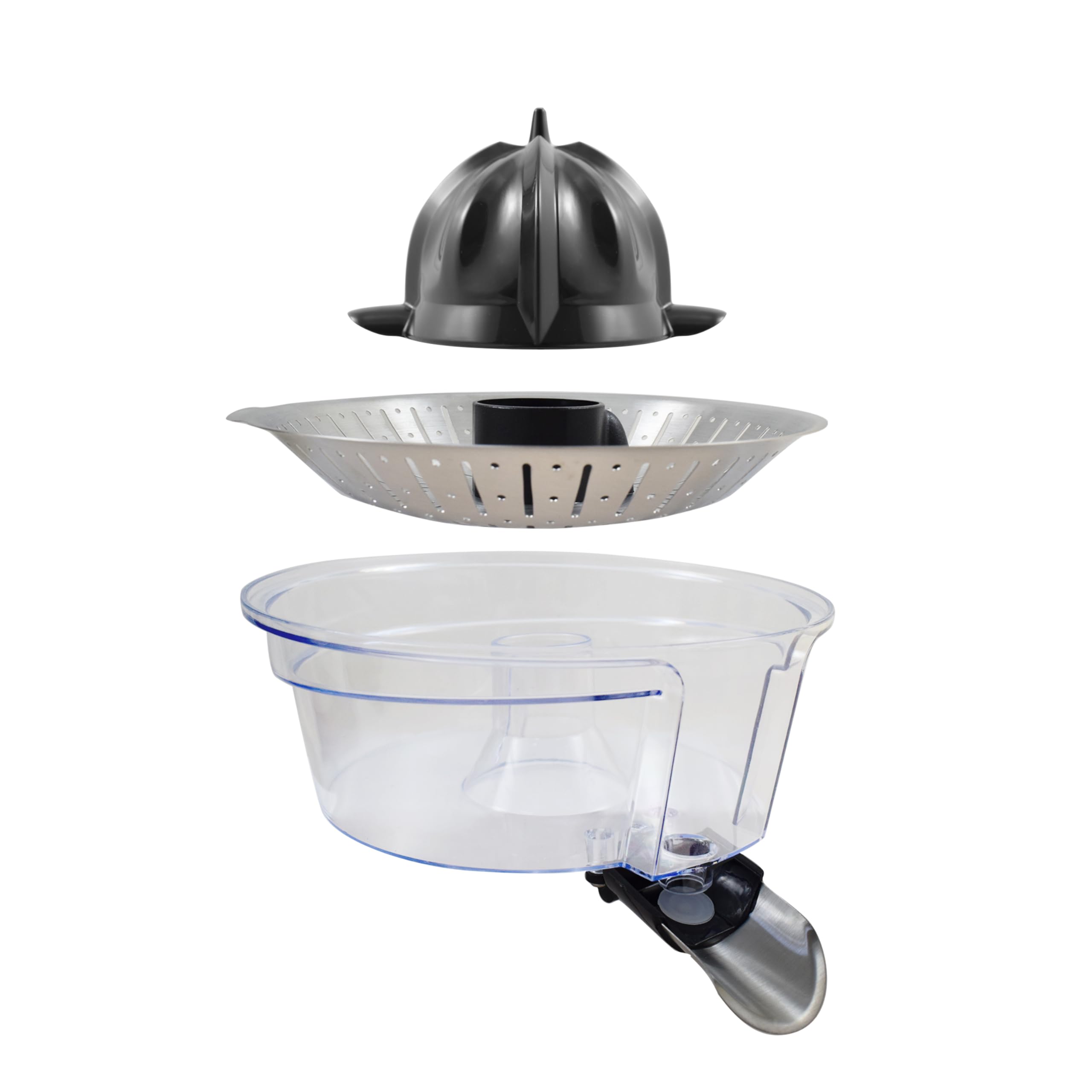 Tm Electron Tmpex010 - Exprimidor eléctrico con cuerpo de acero inoxidable, 160 W, color gris