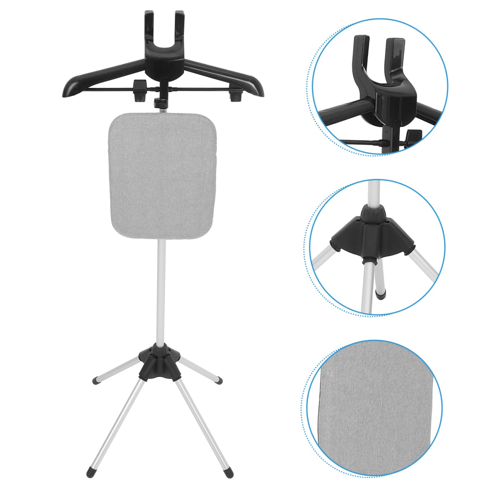 PRETYZOOM Soporte Plegable para Plancha de Vapor Tabla Integrada y Base de Cuatro Patas, Material de Aleación de Aluminio y Plástico para Ropa y Prendas, Fácil Almacenamiento y Altura