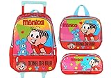 Kit Mochila Rodinha Mônica Dona Da Rua Lancheira Estojo 2026 Vermelho Turma Da Monica
